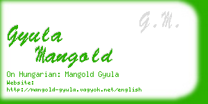 gyula mangold business card